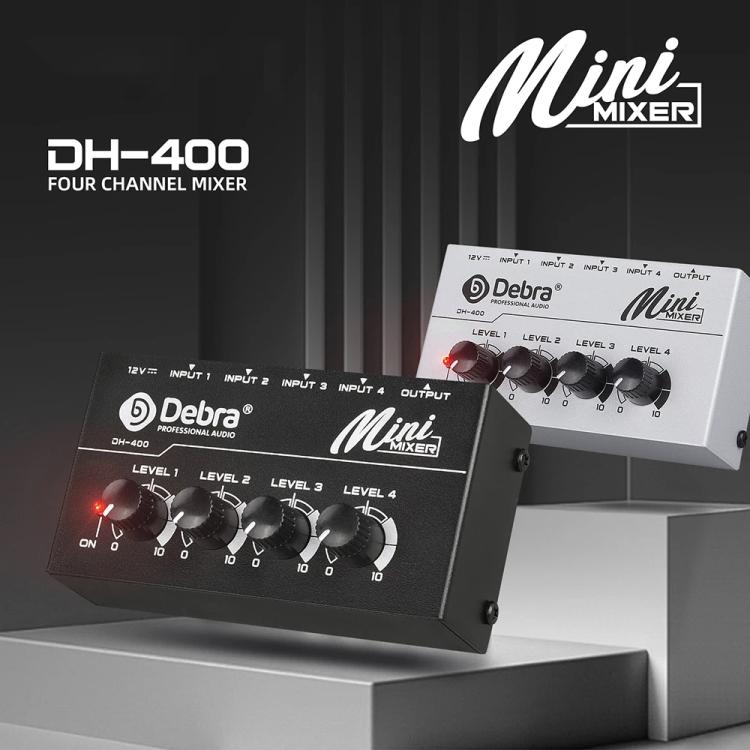 DEBRA M094 4-Channels Audio Mixer Musical Instrument Live Streaming Reverb