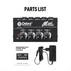 DEBRA M094 4-Channels Audio Mixer Musical Instrument Live Streaming Reverb