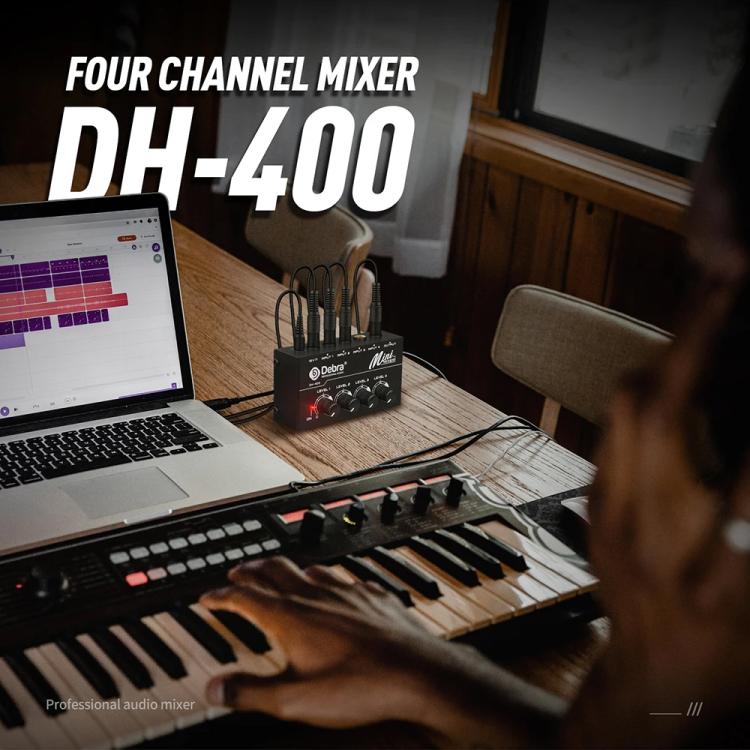 DEBRA M094 4-Channels Audio Mixer Musical Instrument Live Streaming Reverb