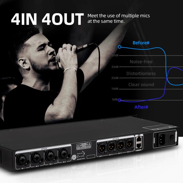 DEBRA FBX4040 DSP Feedback Suppressor Microphone Anti-howling Audio Processor