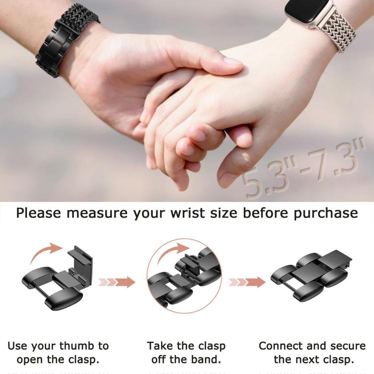 xDfind Herringbone Braided Stainless Steel Watch Band