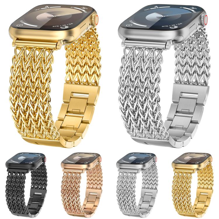 xDfind Herringbone Braided Stainless Steel Watch Band