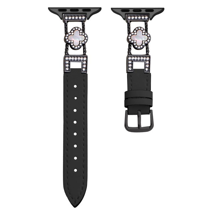 xDfind Four-leaf Clover Metal Hybrid Leather Watch Band