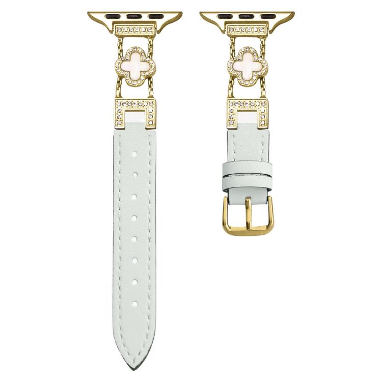 xDfind Four-leaf Clover Metal Hybrid Leather Watch Band