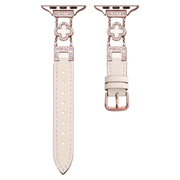 xDfind Four-leaf Clover Metal Hybrid Leather Watch Band