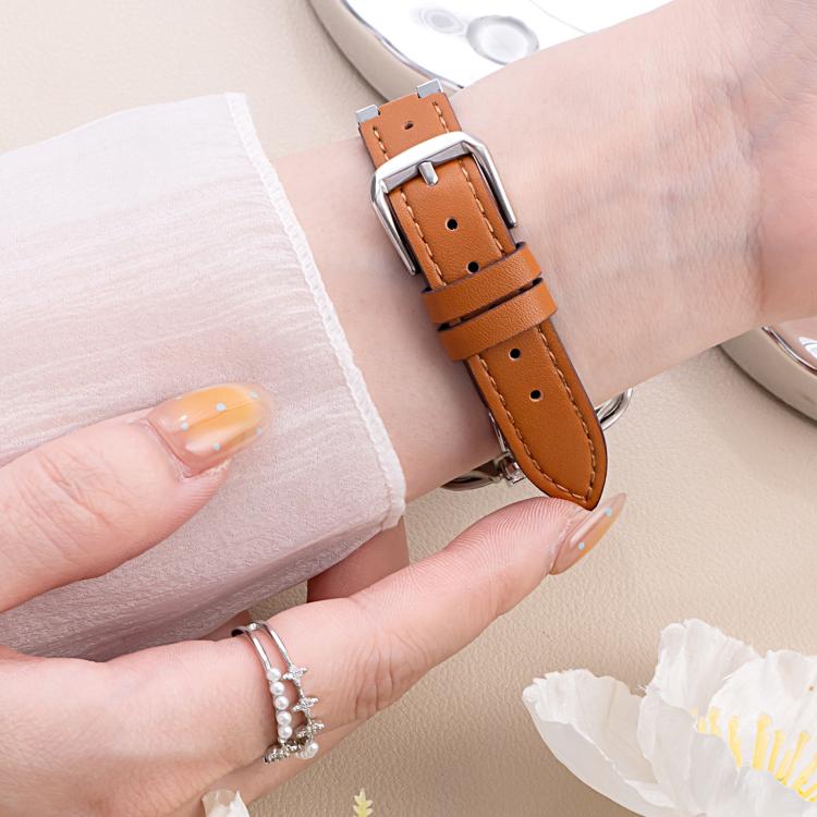 xDfind Four-leaf Clover Metal Hybrid Leather Watch Band