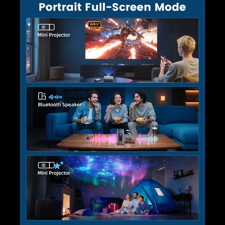 Q8 1080P 180ANSI LCD Display Smart Projector