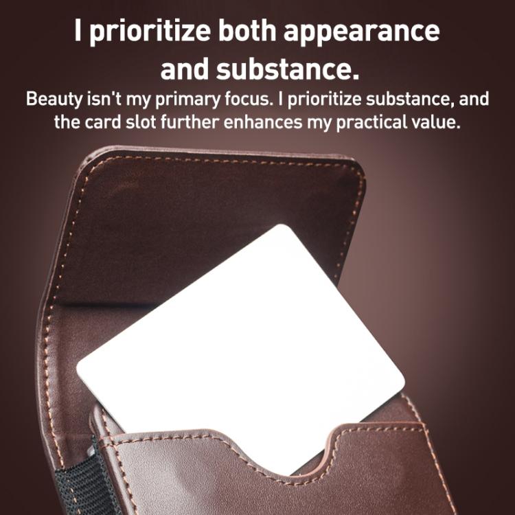 QIALINO Small Foldable Screen Universal Genuine Leather Phone Case