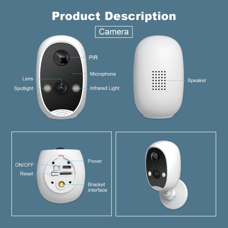 SriHome DH051+DH002+DH008 4MP HD Smart WiFi Video PIR Visual Doorbell Set
