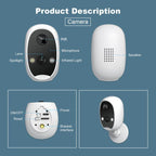 SriHome DH051+DH002+DH008 4MP HD Smart WiFi Video PIR Visual Doorbell Set