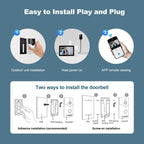 SriHome DH051+DH002+DH008 4MP HD Smart WiFi Video PIR Visual Doorbell Set