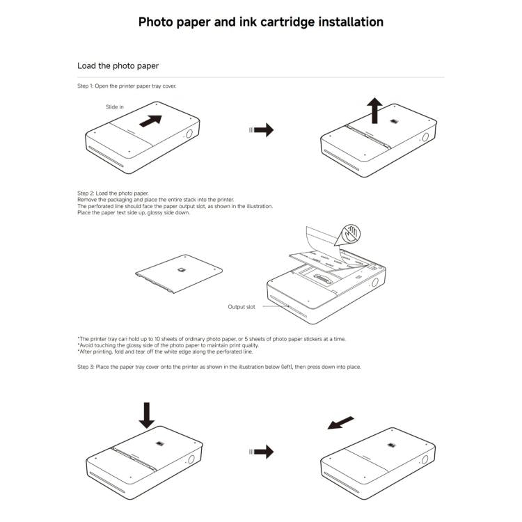 50pcs Original Xiaomi Mijia Pocket Printing Photo Paper