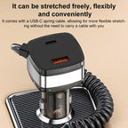 RBS CC21 90W USB-A and USB-C / Type-C Ports Car Charger with 1.2m Retractable Type-C Cable