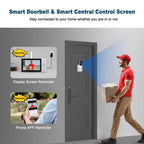SriHome DH051+DH002+DH005 5 inch HD Screen PIR Visual Doorbell Camera Set