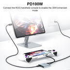 V77G 4K 60Hz USB-C / Type-C to Dual Type-C, PD 100W, USB 3.0 AR Glasses Charging Converter Adapter