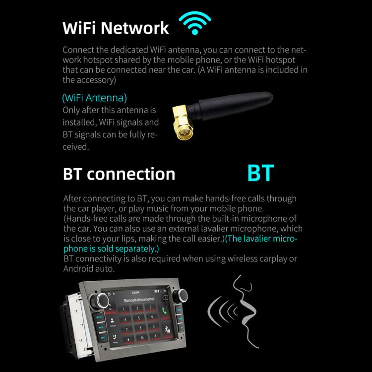 S-OB7A 7 inch Portable Car MP5 Player Built-in DAB Function Support CarPlay / Android Auto for OPEL