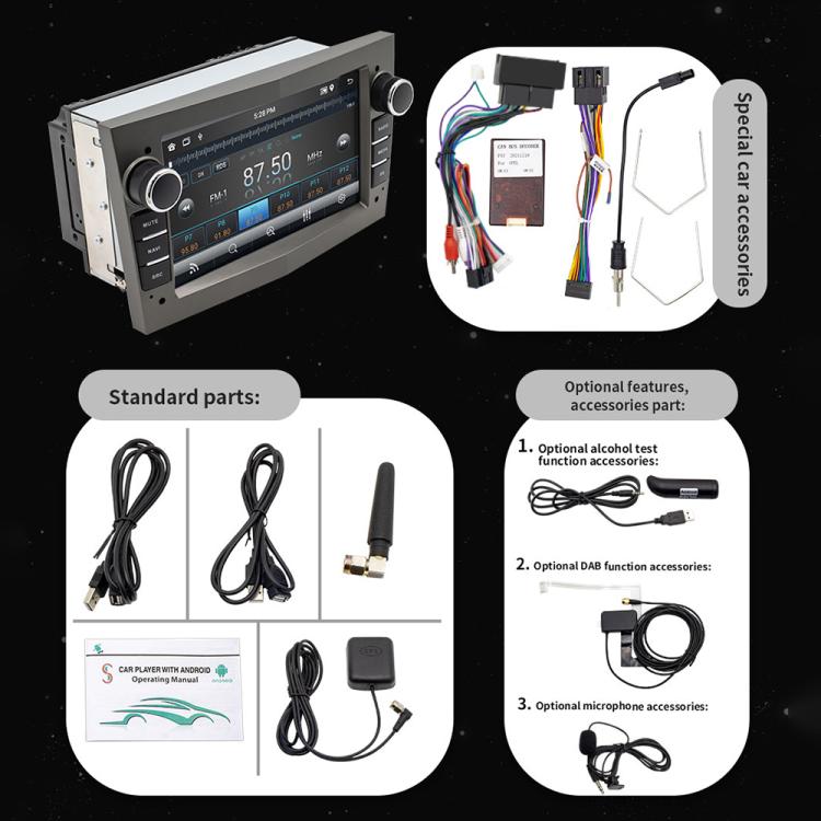 S-OB7A 7 inch Portable Car MP5 Player Built-in DAB Function Support CarPlay / Android Auto for OPEL