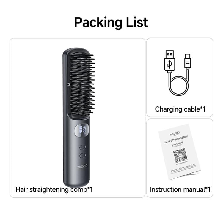 Yesido MG23 Smart Temperature Levels Cordless Hair Straightener