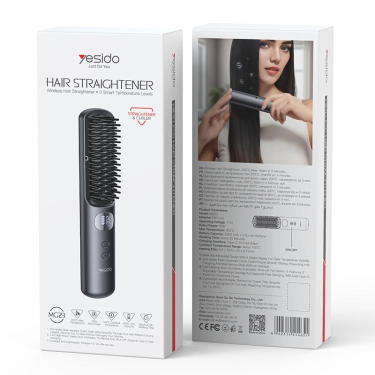 Yesido MG23 Smart Temperature Levels Cordless Hair Straightener