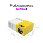 J9 1920x1080P 15 ANSI Portable Home Theater Mini LED HD Digital Projector, Basic Version,