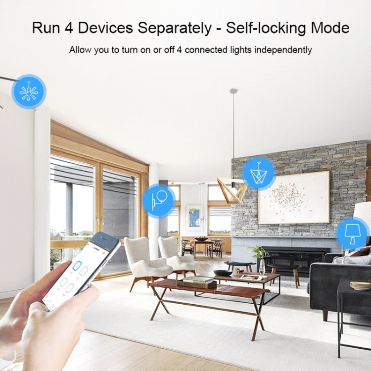 Sonoff 4CHPROR3 Mobile Phone Smart Home Switch Four-way Controller, Support Long-range Control Timing