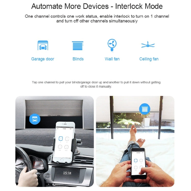 Sonoff 4CHPROR3 Mobile Phone Smart Home Switch Four-way Controller, Support Long-range Control Timing