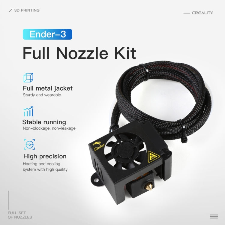 Creality 24V 40W Extruder Full Nozzle Hot End Kit with Nozzle Extruder+Cooling Fan+Shell for Ender-3 3D Printer
