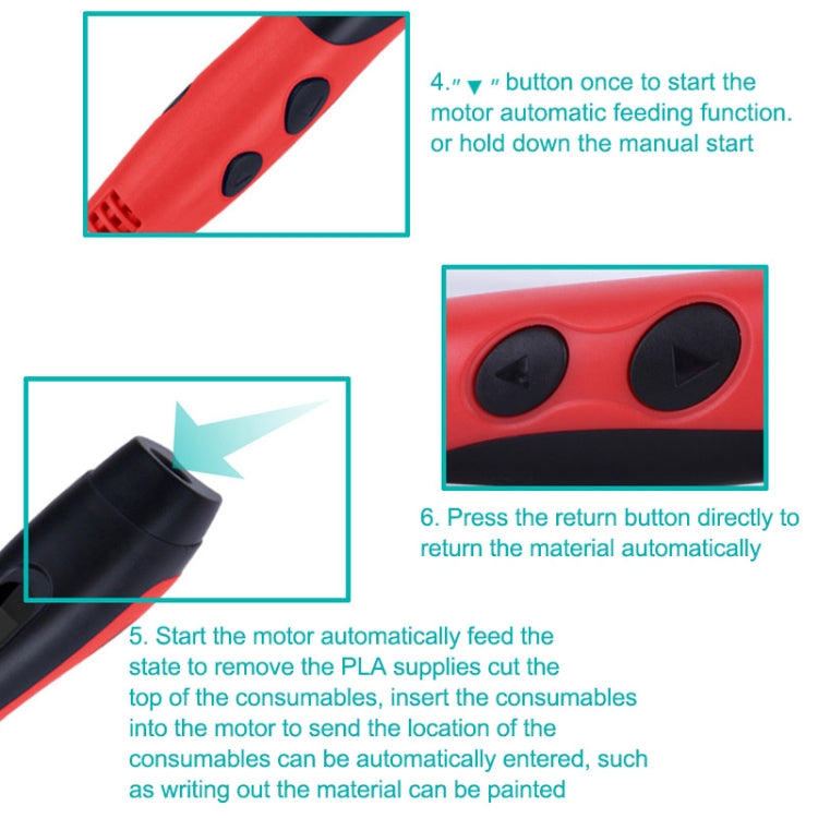 Gen 6th ABS / PLA Filament Kids DIY Drawing 3D Printing Pen with LCD Display(Blue+Black)