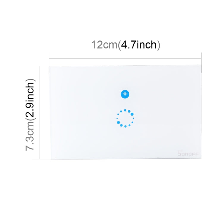 Sonoff  Touch 120mm 1 Gang Tempered Glass Panel Wall Switch Smart Home Light Touch Switch, Compatible with Alexa and Google Home, AC 90V-250V 400W 2A