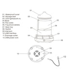 100ml Creative Vase Shape Aromatherapy Machine 3D Glass Humidifier Automatic Alcohol Sprayer with Colorful LED Lamp