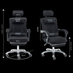 RC-10-1 Computer Chair Office Chair Home Esports Net Cloth Lifted Rotated Footrest Reclining Chair with Steel Feet