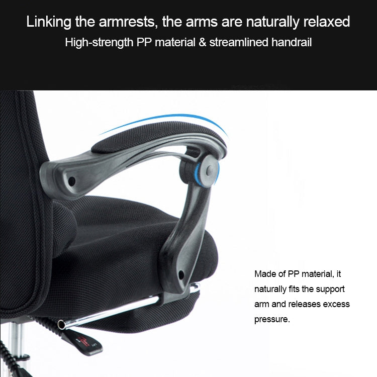 RC-10-1 Computer Chair Office Chair Home Esports Net Cloth Lifted Rotated Footrest Reclining Chair with Aluminum Alloy Feet