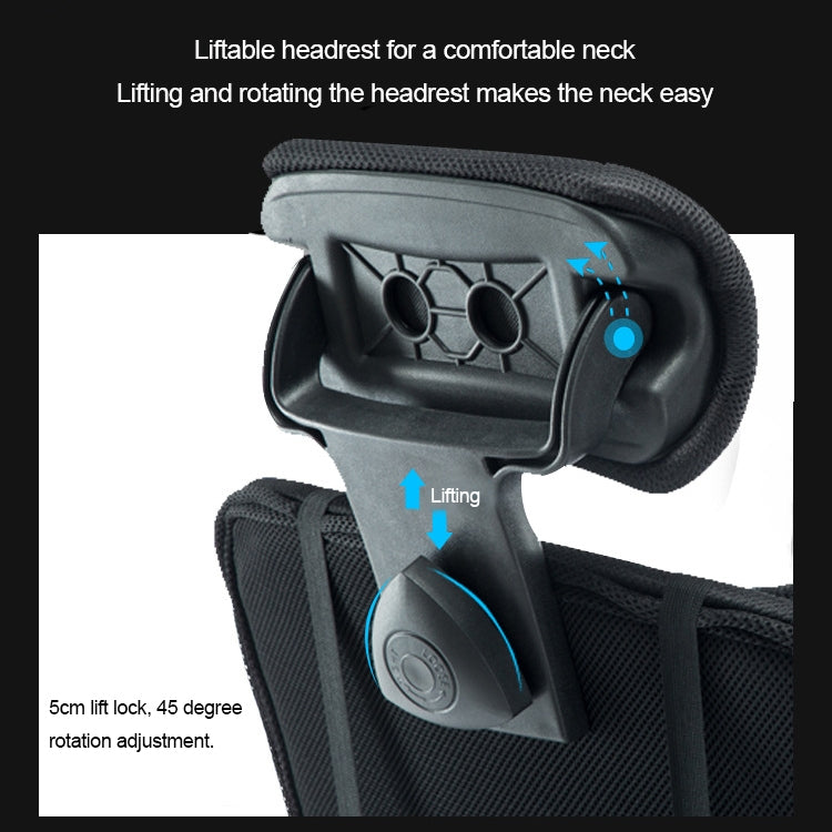 RC-10-1 Computer Chair Office Chair Home Esports Net Cloth Lifted Rotated Footrest Reclining Chair with Aluminum Alloy Feet