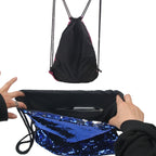 Mermaid Glittering Sequin Drawstring Sports Backpack Shoulder Bag