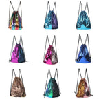Mermaid Glittering Sequin Drawstring Sports Backpack Shoulder Bag