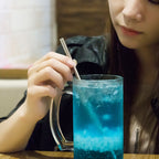 4pcs Reusable Stainless Steel Drinking Straw + Cleaner Brush Set Kit,  215*6mm