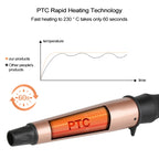 1-1.5 inch Conical Ceramic Hair Curler with Heat-resistant Gloves , UK Plug