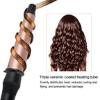 1-1.5 inch Conical Ceramic Hair Curler with Heat-resistant Gloves , UK Plug