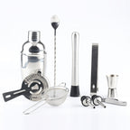 11 in 1 Stainless Steel Cocktail Shaker Tools Set with Wooden Mount, Capacity: 750ml