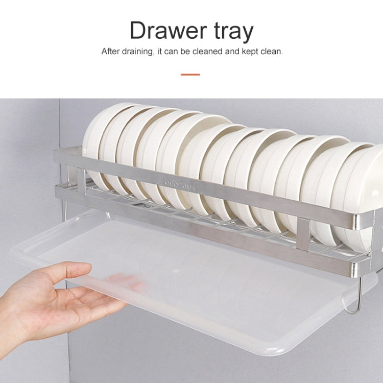 304 Stainless Steel Wall-mounted Kitchen Rack Hanging Knife Holder Double Cage Chopsticks Canister