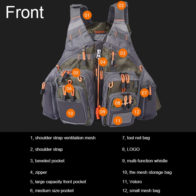 MANNER Outdoor Multifunctional Fishing Life Vest Swimming Life Jacket