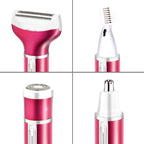 4 In 1  USB Rechargeable Vibrissa Eyebrows Trimmer Body Hair Denuding Machine Set with USB Cable