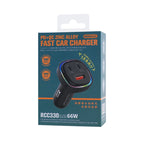 REMAX RCC330 Earl Series 3 in 1 Car 66W PD Fast Charger with Indicator Light