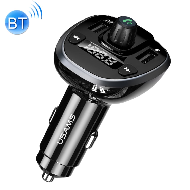 USAMS US-CC115 C21 Dual USB 3.4A Digital Display Wireless FM Car Charger