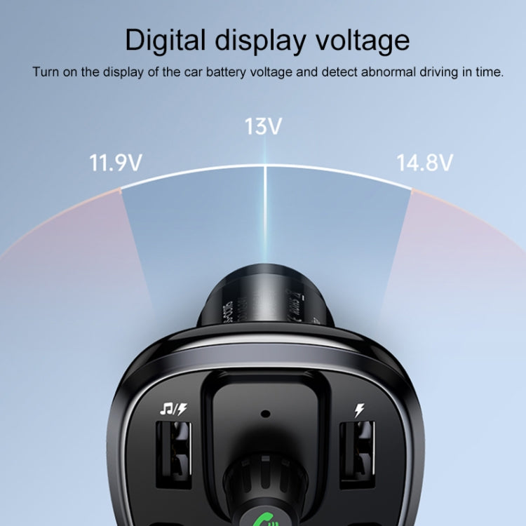 USAMS US-CC115 C21 Dual USB 3.4A Digital Display Wireless FM Car Charger
