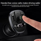 USAMS US-CC115 C21 Dual USB 3.4A Digital Display Wireless FM Car Charger