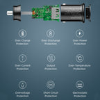 awei C-706 20W PD Type-C + QC 3.0 Type-A Car Charger with CL-110T Data Cable