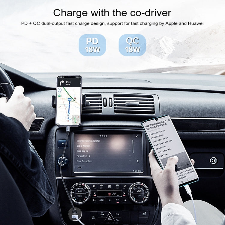 awei C-822 18W PD 8 Pin + 18W QC 3.0 USB Interface Car Charger