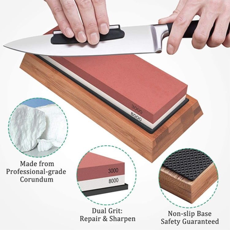 White Corundum Double-sided Sharpened Petroleum Stone Home Kitchen Whetstone, Type: 3000/8000, Random Color Delivery