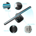 224 LEDs Hologram Holographic Display Fan with Remote Control, Support 4GB Micro SD Card, AC 100-240V